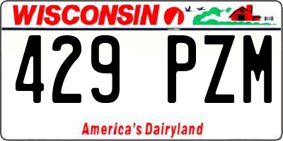 WI license plate 429PZM