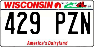 WI license plate 429PZN