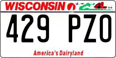 WI license plate 429PZO