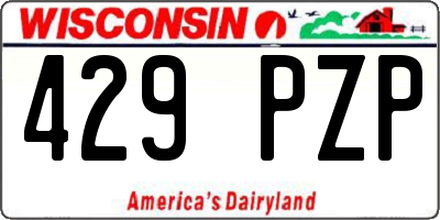 WI license plate 429PZP