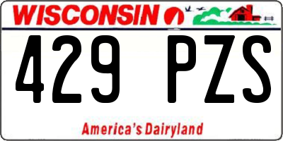 WI license plate 429PZS