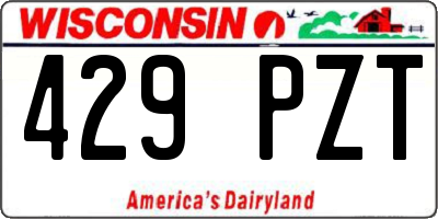 WI license plate 429PZT