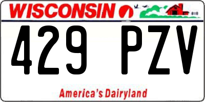 WI license plate 429PZV