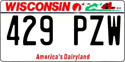 WI license plate 429PZW
