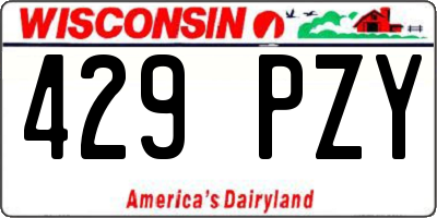 WI license plate 429PZY