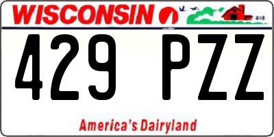 WI license plate 429PZZ