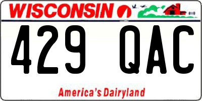 WI license plate 429QAC