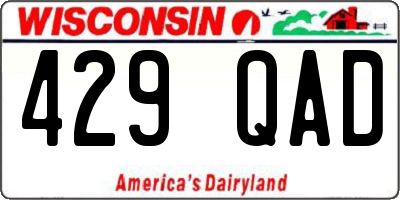 WI license plate 429QAD
