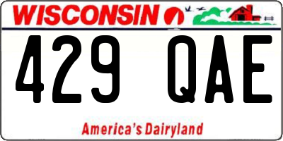 WI license plate 429QAE