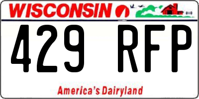 WI license plate 429RFP