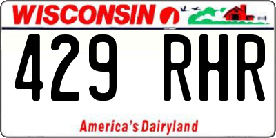 WI license plate 429RHR