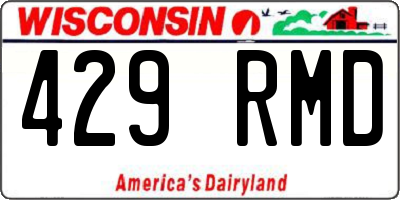 WI license plate 429RMD