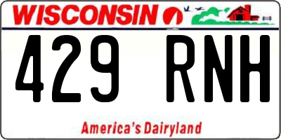 WI license plate 429RNH