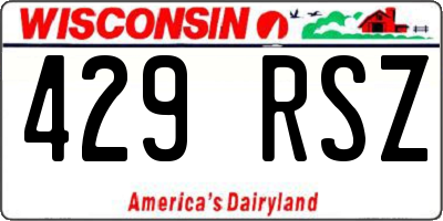 WI license plate 429RSZ