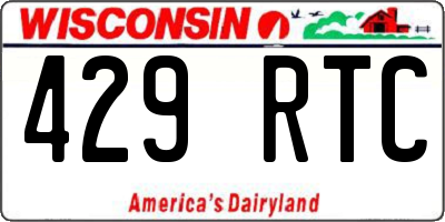 WI license plate 429RTC