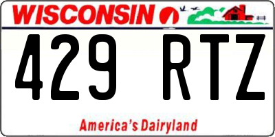 WI license plate 429RTZ