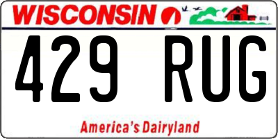 WI license plate 429RUG