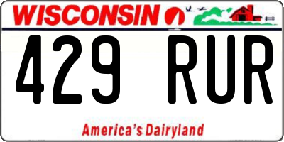 WI license plate 429RUR