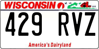 WI license plate 429RVZ