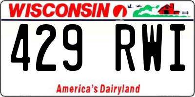 WI license plate 429RWI