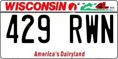 WI license plate 429RWN