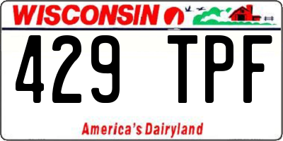 WI license plate 429TPF