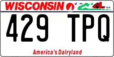 WI license plate 429TPQ