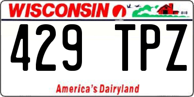 WI license plate 429TPZ