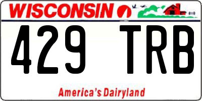 WI license plate 429TRB