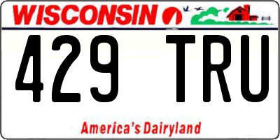 WI license plate 429TRU