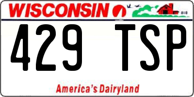 WI license plate 429TSP