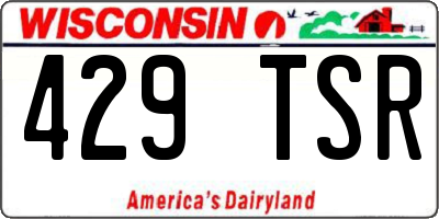 WI license plate 429TSR