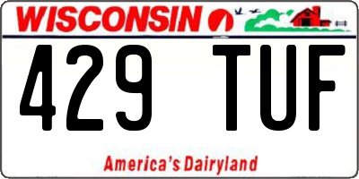 WI license plate 429TUF