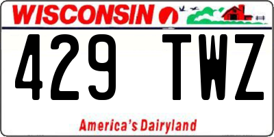 WI license plate 429TWZ