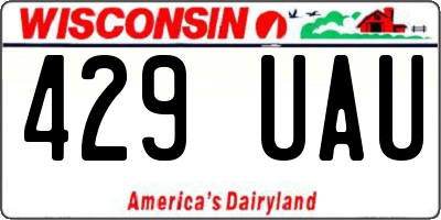 WI license plate 429UAU