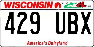 WI license plate 429UBX