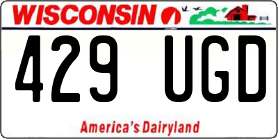 WI license plate 429UGD