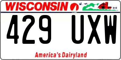 WI license plate 429UXW