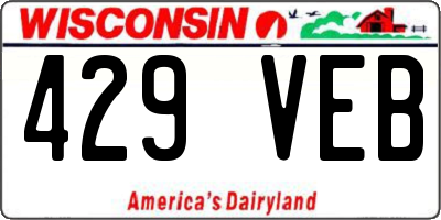 WI license plate 429VEB