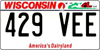 WI license plate 429VEE