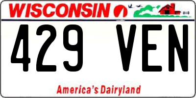 WI license plate 429VEN