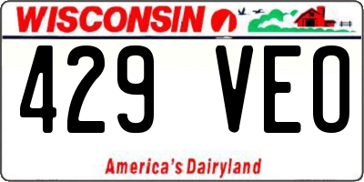 WI license plate 429VEO