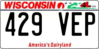 WI license plate 429VEP