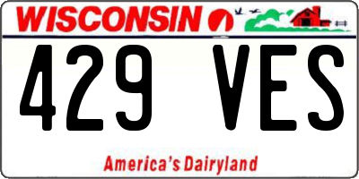 WI license plate 429VES