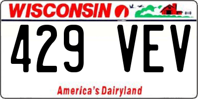 WI license plate 429VEV