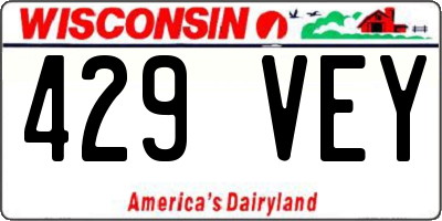 WI license plate 429VEY