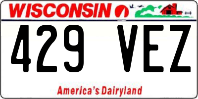 WI license plate 429VEZ