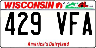 WI license plate 429VFA
