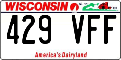 WI license plate 429VFF