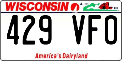 WI license plate 429VFO